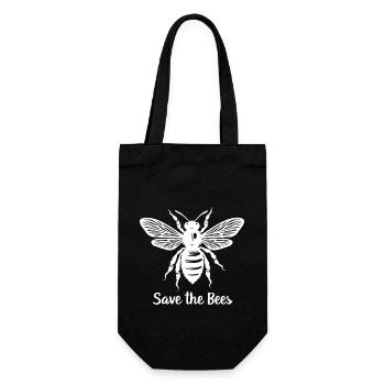 SAVE THE BEES (BRIGHT TEXT DESIGN) - Gift Bag for Bottles - black - Front