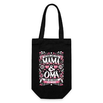 Geschenk Oma Baby Nachwuchs Mama Sprüche - Geschenkbeutel für Flaschen - Schwarz - Vorne