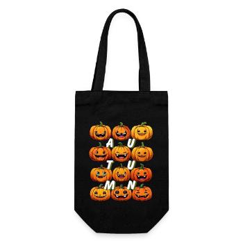 AUTUMN PUMPKIN - Gift Bag for Bottles - black - Front