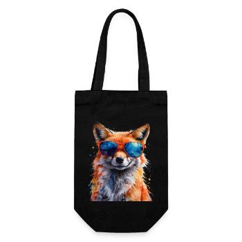 Fuchs Sonnenbrille Bunt Tier Design Print - Geschenkbeutel für Flaschen - Schwarz - Vorne