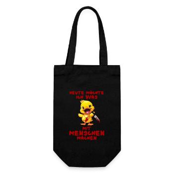 Making with people today - duck with knife - Gift Bag for Bottles - black - Front