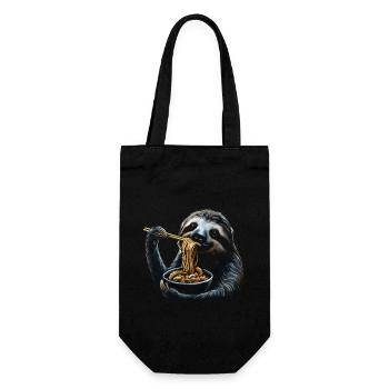Funny Sloth Art Animal Sloth Ramen Noodle - Gift Bag for Bottles - black - Front