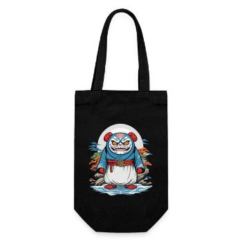 Japanese Daruma Aesthetic Yokai Vintage - Gift Bag for Bottles - black - Front