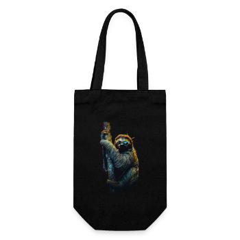 Drôle paresseux Art Animal paresseux animaux animaux sauvages - Sac à bouteille - noir - Devant