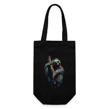 Drôle paresseux Art Animal paresseux animaux animaux sauvages - Sac à bouteille - noir - Devant