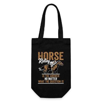 Horse Riding Is The Answer Horseback Riding Girl - Geschenkbeutel für Flaschen - Schwarz - Vorne