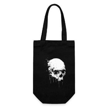 Skull Halloween Aquarell - Splash Art Totenkopf - Geschenkbeutel für Flaschen - Schwarz - Vorne