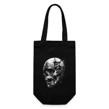 Skull Halloween Zombie - Totenkopf Horror - Geschenkbeutel für Flaschen - Schwarz - Vorne