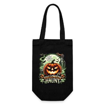 Kürbisparade: Halloween Spruch - Geschenkbeutel für Flaschen - Schwarz - Vorne