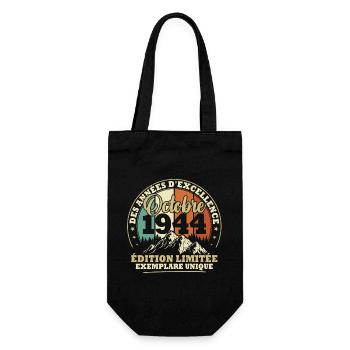 Vintage October 1944 Vintage Anniversary Gift - Gift Bag for Bottles - black - Front