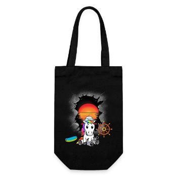 Unicorn unicorns maritime sailor sailor Moin - Gift Bag for Bottles - black - Front