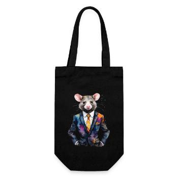 Opossum Suit Colorful Animal Design Print - Gift Bag for Bottles - black - Front