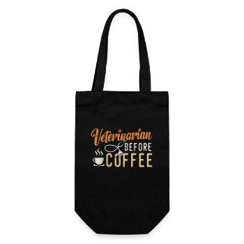 Veterinarian Before Coffee Vet Clinic Coffee Lover - Geschenkbeutel für Flaschen - Schwarz - Vorne