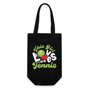 Drôle de joueur de tennis raquette fille - Sac à bouteille - noir - Devant