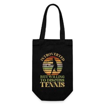 Funny Tennis Player Racket - Geschenkbeutel für Flaschen - Schwarz - Vorne