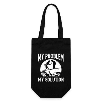 Zoologiste Mon problème Ma solution Pictogramme Papa Maman - Sac à bouteille - noir - Devant