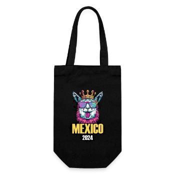 Mexiko 2024 Alpaka Party Urlaub - Geschenkbeutel für Flaschen - Schwarz - Vorne