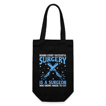 Behind Every Successful Surgery Is A Surgeon Surge - Gift Bag for Bottles - black - Front