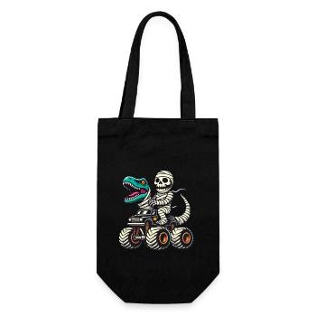 Dinosaur on Monster Truck Motorsport Lover - Gift Bag for Bottles - black - Front
