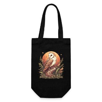 Barn Owl Schleiereulen Schleiereule - Gift Bag for Bottles - black - Front