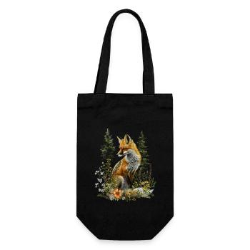 Funny Fox Fox Art Animal Nature Wildlife Animals - Gift Bag for Bottles - black - Front