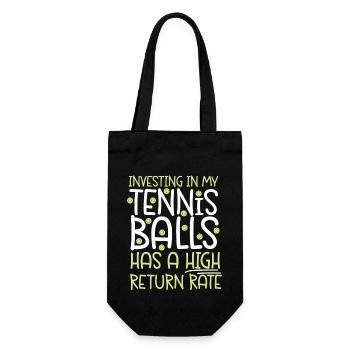 Funny Tennis Player Racket Pun - Gift Bag for Bottles - black - Front