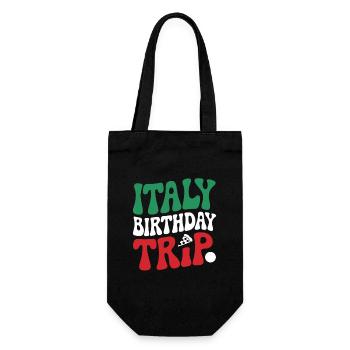 Italy Birthday Trip Pizza Fun - Gift Bag for Bottles - black - Front