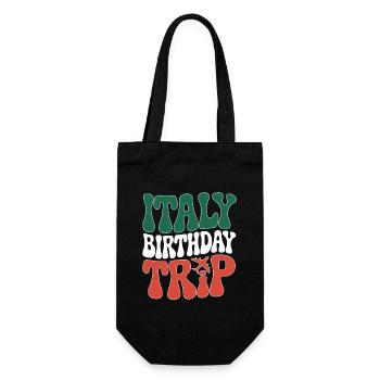 Italien Geburtstag Reise T-Shirt Design - Geschenkbeutel für Flaschen - Schwarz - Vorne