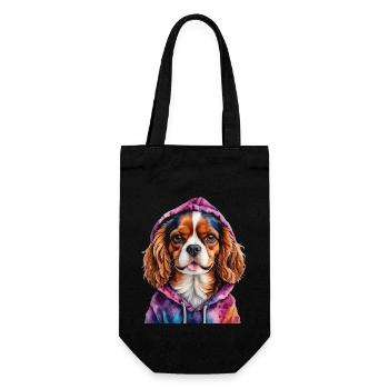 Cavalier King Charles Spaniel Sweat à capuche imprimé chien - Sac à bouteille - noir - Devant