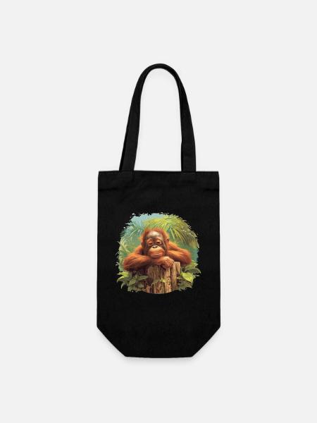 Orangutan Orang-Utans Orang-Utan - Geschenkbeutel für Flaschen - Schwarz