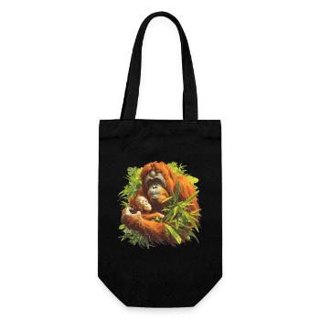 Orangutan Orang-Utans Orang-Utan - Geschenkbeutel für Flaschen - Schwarz - Vorne