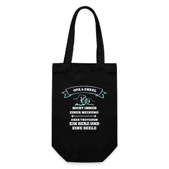 Enkeln Enkelkind Partnerlook Team Opa und Enkel - Geschenkbeutel für Flaschen - Schwarz - Vorne