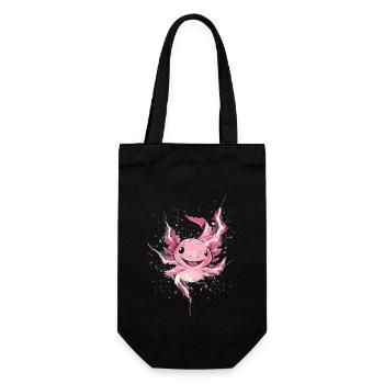 Kawaii Axolotl mit Blitzen für Axolotl-Fans - Geschenkbeutel für Flaschen - Schwarz - Vorne