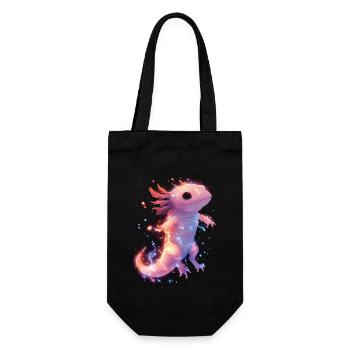 Glowing Magic Axolotl with Electricity - Gift Bag for Bottles - black - Front