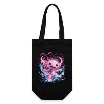 Magical Axolotl with Glowing Energy - Gift Bag for Bottles - black - Front