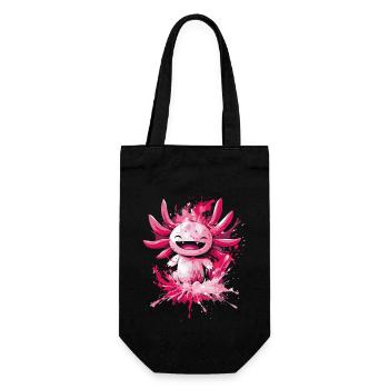Cheerful Axolotl with Paint Splashes for Kids - Gift Bag for Bottles - black - Front