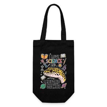 Leopardgecko Spruch Student Leopardgecko Geschenk - Geschenkbeutel für Flaschen - Schwarz - Vorne