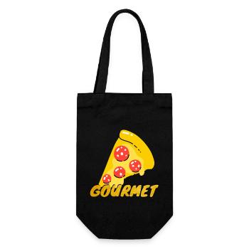 Gourmet Pizza Slices Graphic Gourmet Pizza Slice - Gift Bag for Bottles - black - Front