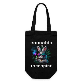 Le cannabis est mon thérapeute - Sac à bouteille - noir - Devant