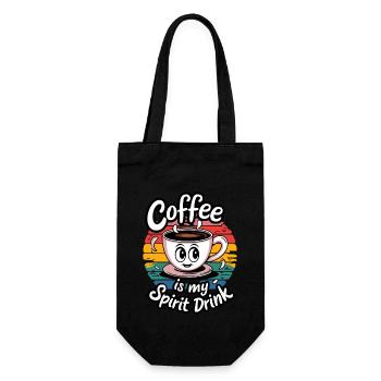 Coffee Is My Spirit Drink Funny Cartoon - Gift Bag for Bottles - black - Front