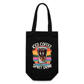 Iced Coffee Is My Spirit Drink Retro - Gift Bag for Bottles - black - Front