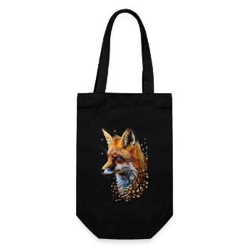 Funny Fox Fox Art Animal Nature Wildlife Animals - Gift Bag for Bottles - black - Front