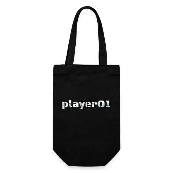 Spieler 01 Kühnes Statement Player 01 Bold - Geschenkbeutel für Flaschen - Schwarz - Vorne