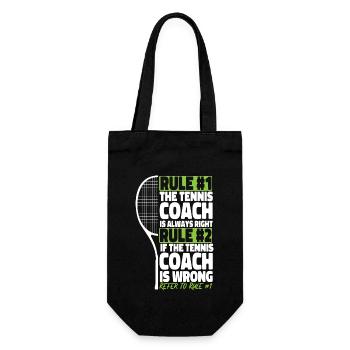 Funny Tennis Player Racket Coach - Geschenkbeutel für Flaschen - Schwarz - Vorne