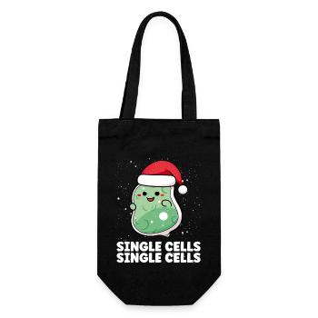 Weihnachten Single Cells Wissenschaftler Weihnachtsmann - Geschenkbeutel für Flaschen - Schwarz - Vorne