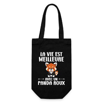 Panda roux - Sac à bouteille - noir - Devant