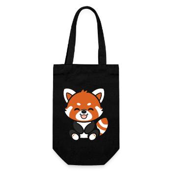 Panda roux - Sac à bouteille - noir - Devant