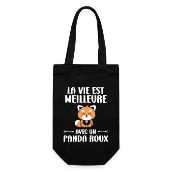 panda roux - Sac à bouteille - noir - Devant