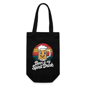 Bier Ist Mein Geistiges Getränk - Geschenkbeutel für Flaschen - Schwarz - Vorne