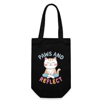 Paws And Reflect Cat Yoga Meditation - Gift Bag for Bottles - black - Front